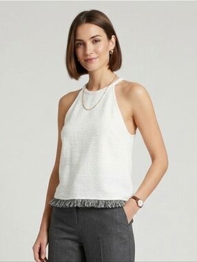ZARA - Tweed High Neck Top